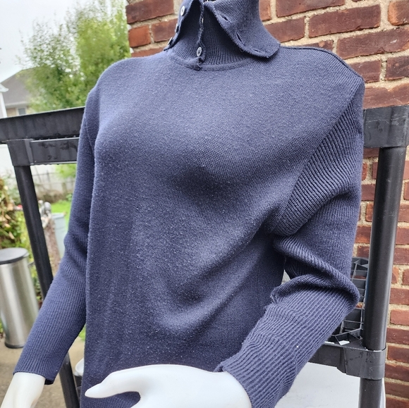 Mondi iconic Vintage‎ Navy  button detail tunic sweater S/ M - Picture 3 of 14